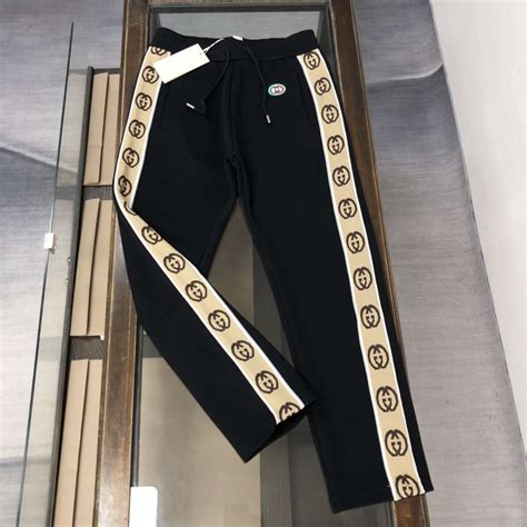 fake gucci sweatpants black|gucci sweatpants for sale.